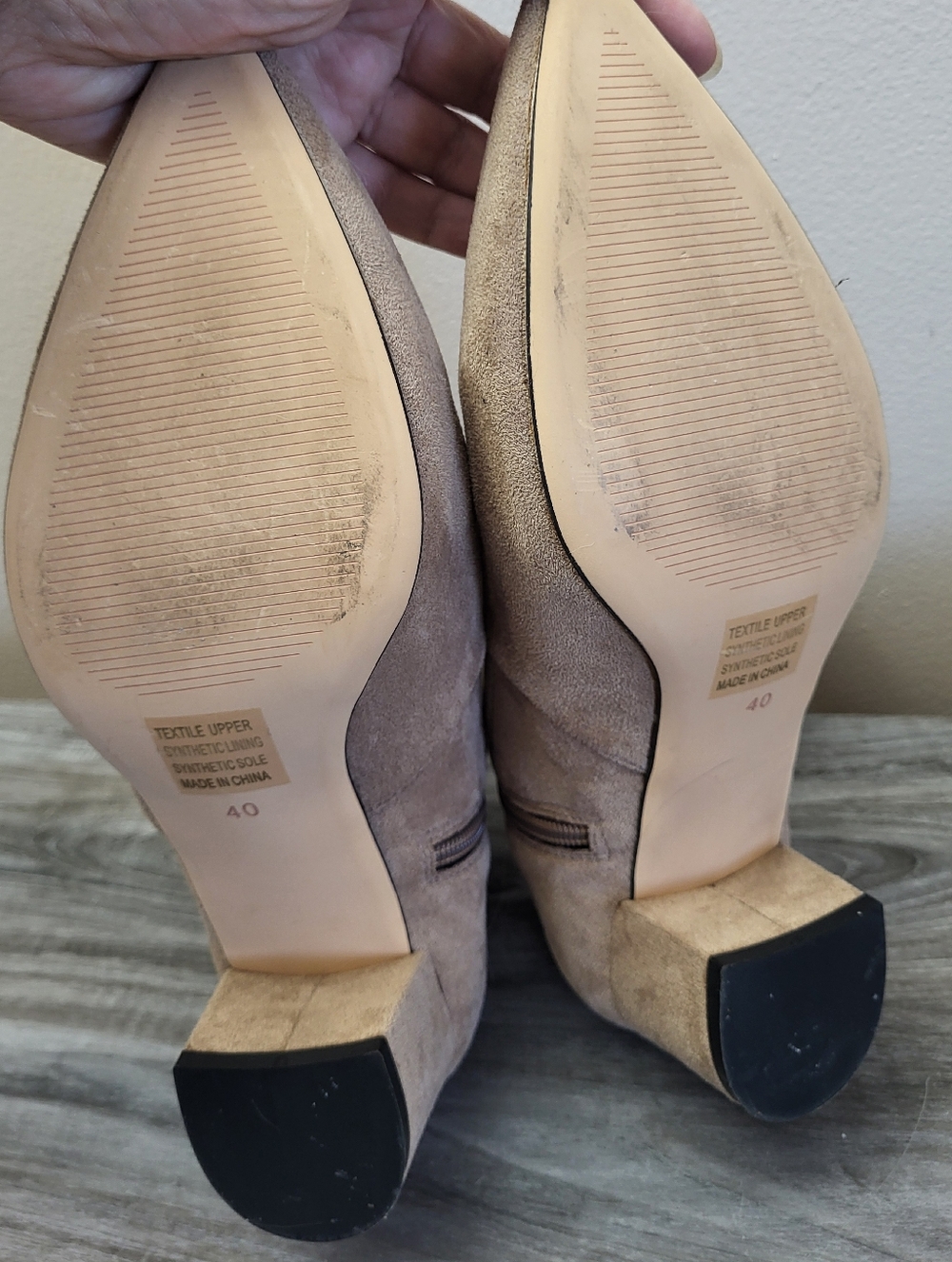 Anthropologie Silent D Auston Boots Tan Faux Suede Size 40 - Picture 5 of 12